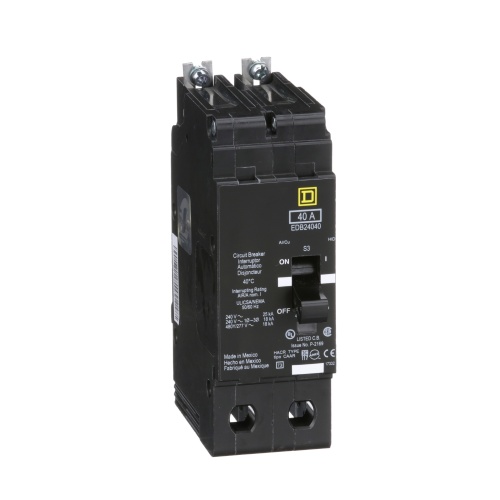 Schneider Electric EDB24040 E Frame, circuit breaker, 40 A, 2 pole, 480Y/277 V, 18/25 kA, bolt on