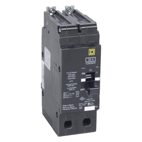 Schneider Electric EDB26070 E-Frame Branch Brkr 70A, 2P, 600Y/347V, 14kA, Bolt-on Mnt