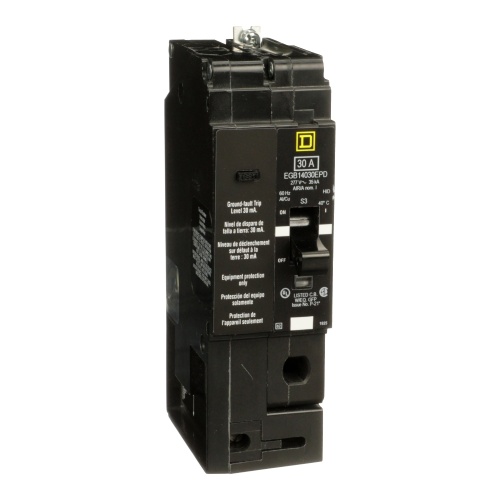 Schneider Electric EGB14030EPD E-Frame Brkr 30A, 1P, 277V, 35/65kA, Bolt-on Mnt, 30mA