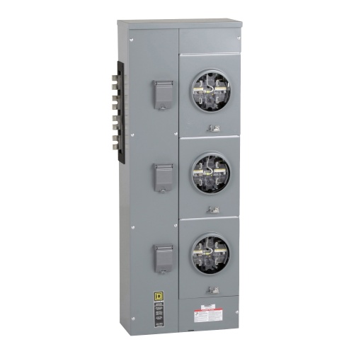 Schneider Electric EZML313225 Meter Stack - 1200 Amp, 208Y/120 VAC, 5 With Jaw Release Jaws, 3 Meter Sockets, NEMA 3R