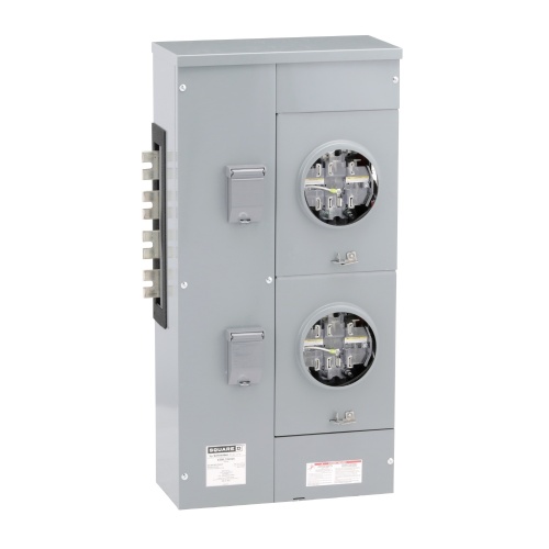 Schneider Electric EZML332225 Meter Stack - 1200 Amp, 208Y/120 VAC, 240/120 VAC Delta, 7 With Jaw Release Jaws, 2 Meter Sockets, NEMA 3R