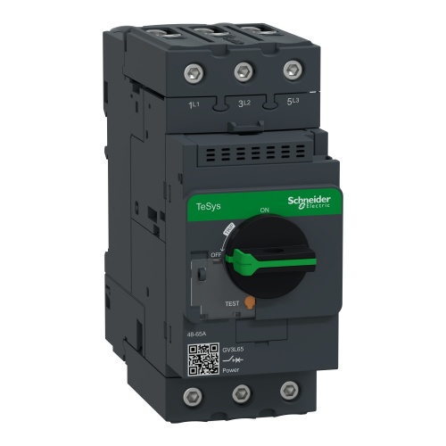 Schneider Electric GV3L65 TeSys GV3 Manual Starter and Protector with magnetic circuit protector and rotary handle, 65 A, EverLink BTR connectors