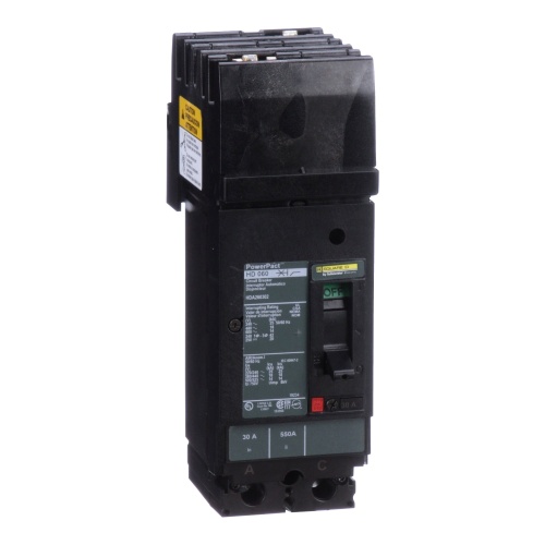 Schneider Electric HDA260302 Circuit breaker, PowerPact H, I Line, thermal magnetic, 30A, 2 pole, 600V, 14kA, phase AC
