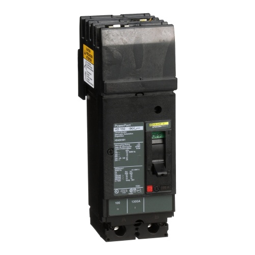 Schneider Electric HDA261001 Circuit breaker, PowerPact H, I Line, thermal magnetic, 100A, 2 pole, 600V, 14kA, phase AB