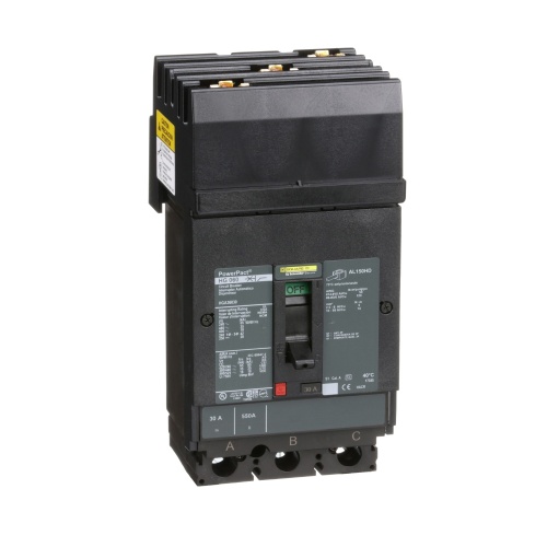 Schneider Electric HGA36030 Circuit breaker, PowerPact H, I Line, thermal magnetic, 30A, 3 pole, 600V, 18kA, phase ABC
