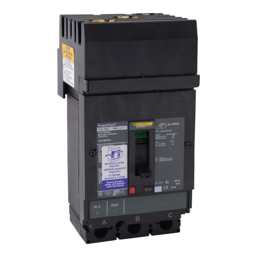Schneider Electric HGA36150U43X - PowerPact H Circuit breaker, 150 Amp, Three Pole, 65 kA, 690 VAC