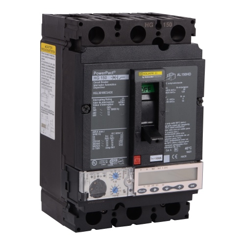 Schneider Electric HGL36100U43X - PowerPact H Circuit breaker, 100 Amp, Three Pole, 65 kA, 690 VAC