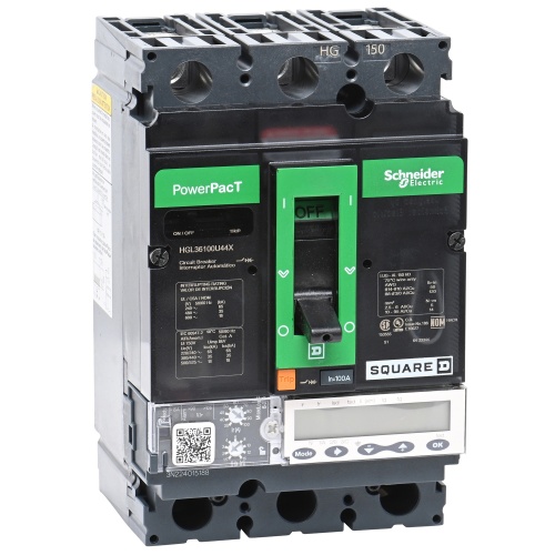 Schneider Electric HGL36100U44X - PowerPact H Circuit breaker, 100 Amp, Three Pole, 65 kA, 690 VAC