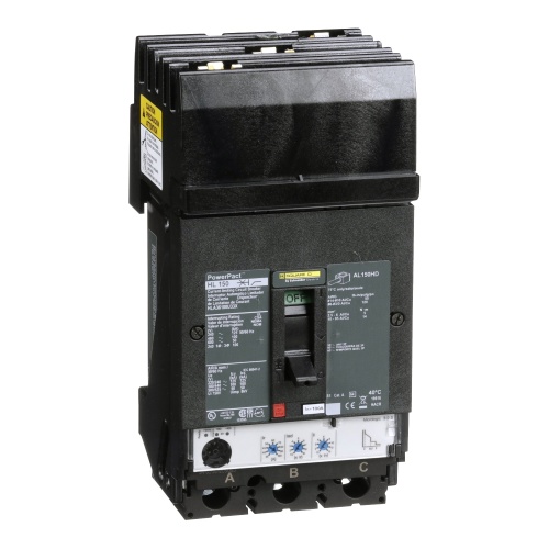 Schneider Electric HLA36100U33X - PowerPact H Circuit breaker, 100 Amp, Three Pole, 125 kA, 690 VAC