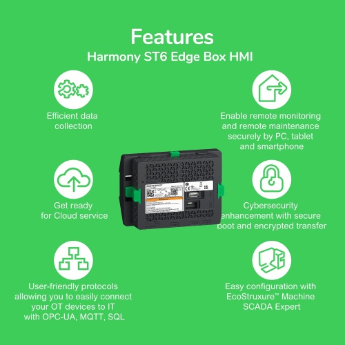 Schneider Electric HMISTM6BOXIOT - Edge Box HMI, Harmony ST6, 1COM, 2Ethernet, 2 USB, 24 VDC