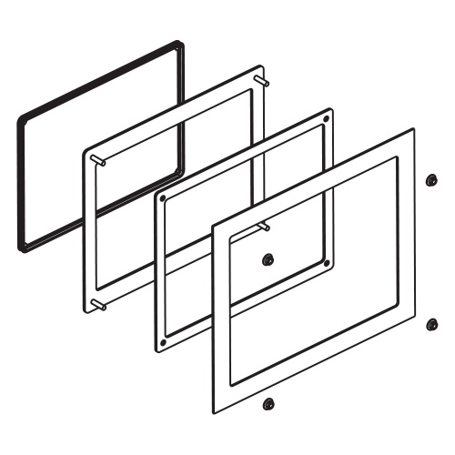 Schneider Electric HMIZPAT7W1 - Panel cutout adapter, Harmony P6/FP6, to mount 15-inch wide display Module in cutout for Harmony IPC Modular/S-Panel PC (15" wide)