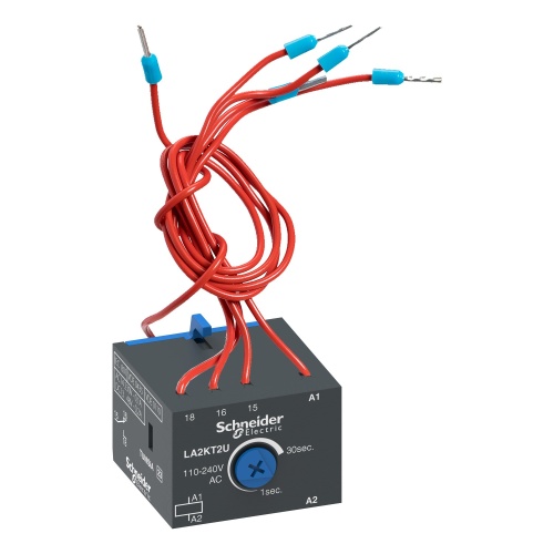 Schneider Electric LA2KT2U TeSys K -Time delay auxiliary contact block - 1 C/O - 110...240 V - 1…30s
