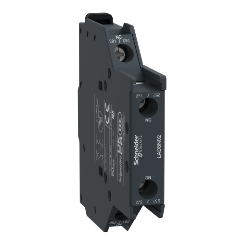 Schneider Electric LAD8N02 Auxiliary contact block, TeSys D, 2NC, side mounting, screw terminals