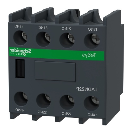 Schneider Electric LADN22P Auxiliary contact block, TeSys D, 2NO + 2NC, front mounting, screw terminals, EN 50012