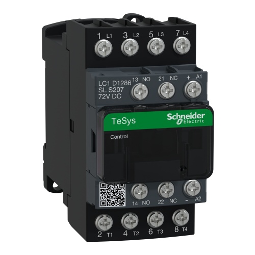 Schneider Electric LC1D1286SLS207 TeSys D Railway offer EN 45545 contactor S207 - 4P (2NO+2NC) AC-1 25A <=440V - coil 72V DC low