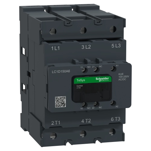 Schneider Electric LC1D150A6KUE Contactor, Tesys Deca Advanced, 3P(3NO), AC-3/AC-3e, <=440V,