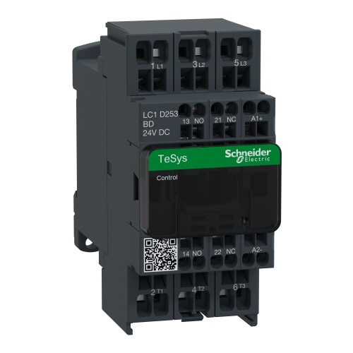Schneider Electric LC1D253BD TeSys D Non-Reversing contactor - 3P(3 NO) - AC-3 - <= 440 V 25 A - 24 V DC coil