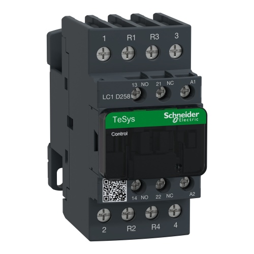 Schneider Electric LC1D258B7 TeSys D Non-Reversing contactor - 4P(2 NO + 2 NC) - AC-1 - <= 440 V 40 A - 24 V AC coil