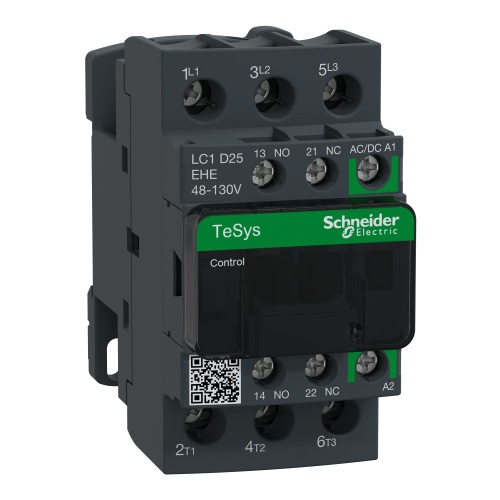 Schneider Electric LC1D25EHE TeSys D Non-Reversing contactor 3P 25A AC-3 up to 440V coil 48-130V AC/DC