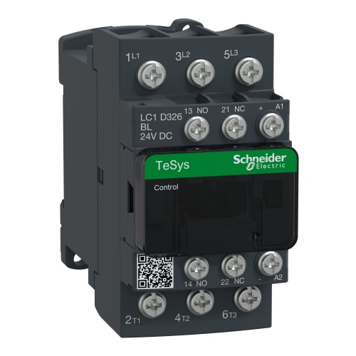 Schneider Electric LC1D326BL TeSys D Non-Reversing contactor - 3P(3 NO) - AC-3 - <= 440 V 32 A - 24 V DC coil