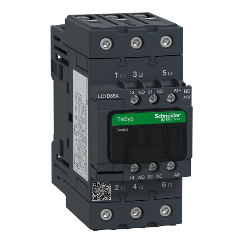 Schneider Electric LC1D65ABD TeSys D Non-Reversing contactor - 3P(3 NO) - AC-3 - <= 440 V 65 A - 24 V DC standard coil