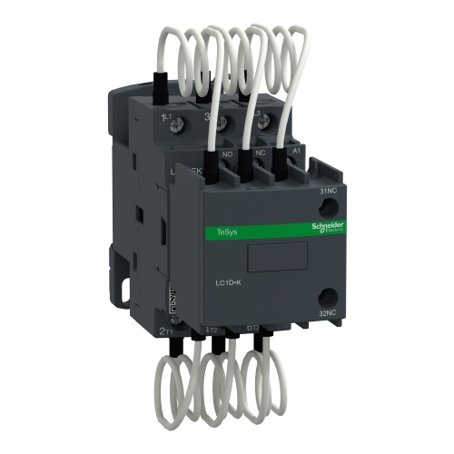 Schneider Electric LC1DFKV7 Capacitor contactor, TeSys D, 12.5 kVAR at 400 V/50 Hz, coil 400 V AC 50/60 Hz