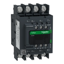 Schneider Electric LC1DT80A6EHE IEC Contactor - 80 Amp, Four Pole, 48-130 VAC/DC Coil, 4 NO