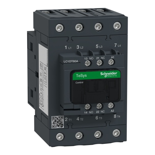 Schneider Electric LC1DT80AQ7 TeSys D Non-Reversing contactor - 4P(4 NO) - AC-1 - <= 440 V 80 A - 380 V AC 50/60 Hz coil
