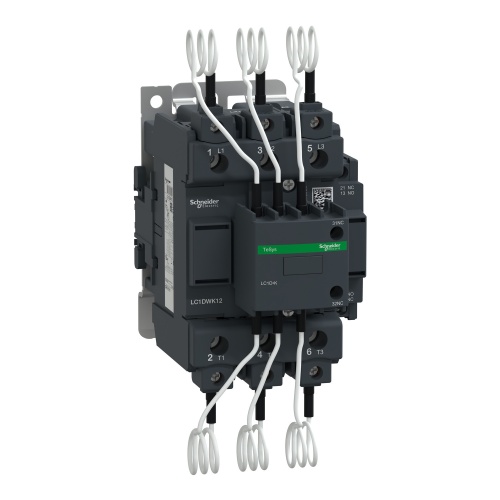 Schneider Electric LC1DWK12G7 Capacitor contactor, TeSys D, 63 kVAR at 400 V/50 Hz, coil 120 V AC 50/60 Hz
