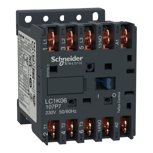 Schneider Electric LC1K09107F7 TeSys K Non-Reversing contactor - 3P - AC-3 <= 440 V 9 A - 1 NO aux. - 110 V AC coil