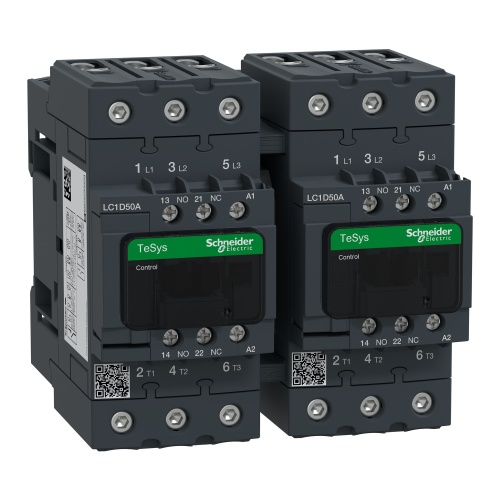 Schneider Electric LC2D50AL7 TeSys D reversing contactor - 3P(3 NO) - AC-3 - <= 440 V 50 A - 200 V AC coil