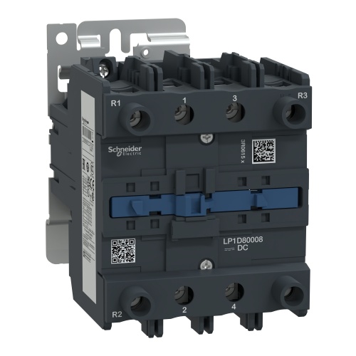Schneider Electric LP1D80008BD TeSys D Non-Reversing contactor - 4P(2 NO + 2 NC) - AC-1 - <= 440 V 125 A - 24 V DC coil