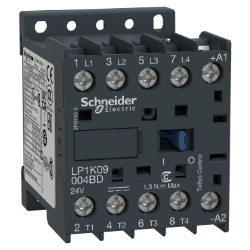 Schneider Electric LP1K09004GD Mini Contactor - 20 Amp, Four Pole, 125 VDC Coil, 4 NO