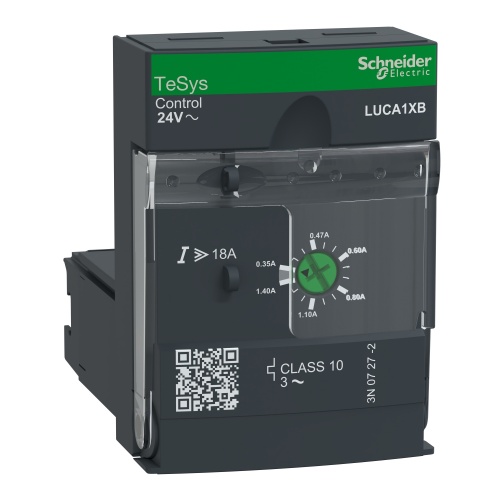 Schneider Electric LUCA1XB Standard control unit, TeSys U, 0.35-1.4A, 3P motors, thermal magnetic protection, class 10, coil 24V AC