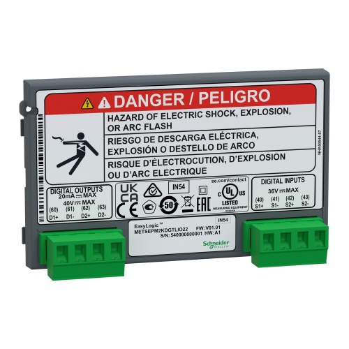 Schneider Electric METSEPM2KDGTLIO22 - EasyLogic PM2X30 - I/O Module - Digital - 2 Inputs + 2 outputs