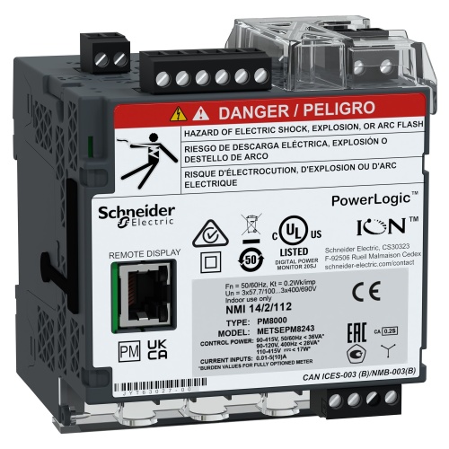 Schneider Electric METSEPM8243 PowerLogic PM8000 - PM8243 DIN rail mount meter - intermediate metering