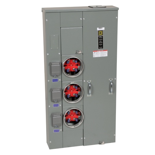 Schneider Electric MP33125 Meter Stack - 120/240 VAC, 4 Jaws, 3 Meter Sockets, NEMA 3R