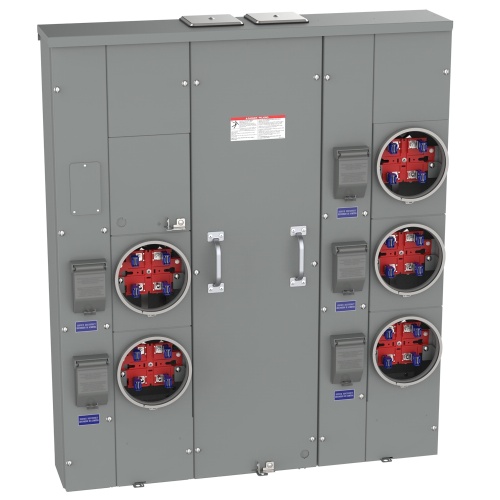 Schneider Electric MP55125 Meter Stack - 120/240 VAC, 4 Jaws, 5 Meter Sockets, NEMA 3R