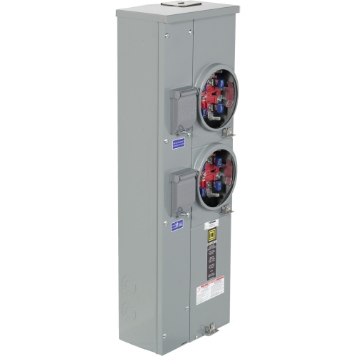 Schneider Electric MPH22125 Meter Stack - 120/240 VAC, 5 Jaws, 2 Meter Sockets, NEMA 3R