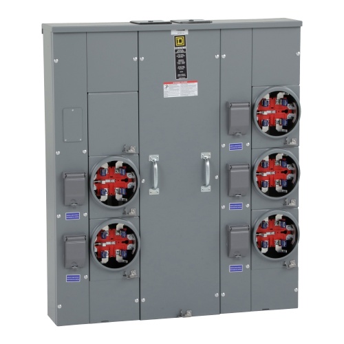 Schneider Electric MPH55125 Meter Stack - 120/240 VAC, 5 Jaws, 5 Meter Sockets, NEMA 3R