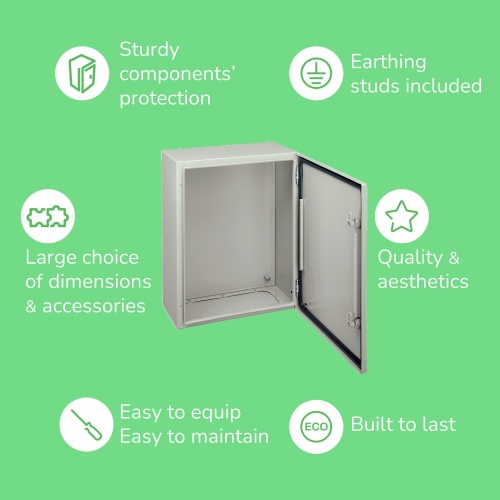 Schneider Electric NSYCRN345150 Steel Enclosure - 11.8" x 17.7" x 5.9" (HxWxD), NEMA 4/4X