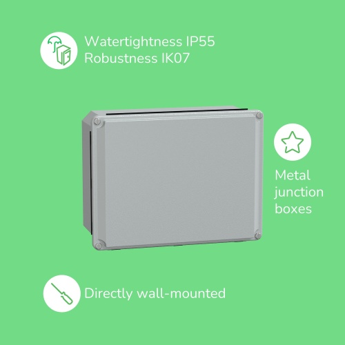 Schneider Electric NSYDBN1010 Steel Enclosure - 4.1" x 4.1" x 1.9" (HxWxD), IP55