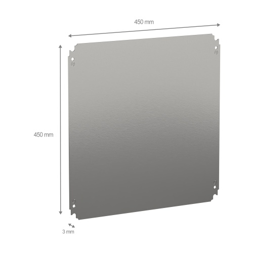 Schneider Electric NSYMM55 - Backplate, Galvanised Steel, 17.7" x 17.7"