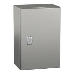 Schneider Electric NSYS3X3215H Spacial S3X Wall Mounted 316L Stainless Steel Enclosure - IP66, 11.81" x 7.87" x 5.91" (HxWxD)