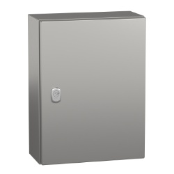 Schneider Electric NSYS3X4315 Spacial S3X Wall Mounted 304 Stainless Steel Enclosure - IP66, 15.75" x 11.81" x 5.91" (HxWxD)