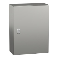 Schneider Electric NSYS3X4315H Spacial S3X Wall Mounted 316L Stainless Steel Enclosure - IP66, 15.75" x 11.81" x 5.91" (HxWxD)