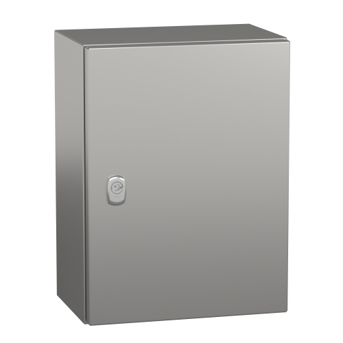 Schneider Electric NSYS3X4320H Spacial S3X Wall Mounted 316L Stainless Steel Enclosure - IP66, 15.75" x 11.81" x 7.87" (HxWxD)