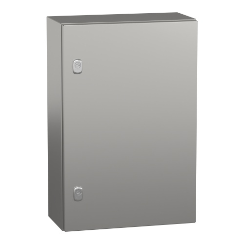 Schneider Electric NSYS3X6420 Spacial S3X Wall Mounted 304 Stainless Steel Enclosure - IP66, 23.62" x 15.75" x 7.87" (HxWxD)