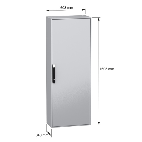 Schneider Electric NSYSM16630P Spacial SM Floor-standing Galvanized Steel Enclosure - , 62.99" x 23.62" x 11.81" (HxWxD)