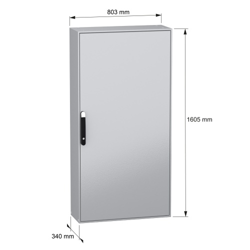 Schneider Electric NSYSM16830P Spacial SM Floor-standing Galvanized Steel Enclosure - , 62.99" x 31.5" x 11.81" (HxWxD)